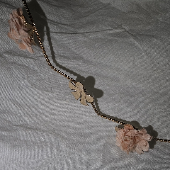 Golden with Pink Flowers Flower Crown - Picture 2 of 3